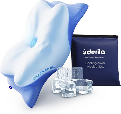 Derila Ergo Cervical Neck Pillow for Sleeping Pillow Contour Memory Foam Pillows for Back, Side Sleeper Pillows 21.25 x 14.17 x 4.72 inches