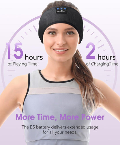 MUSICOZY Sleep Headphones Bluetooth 5.4 Headband, Sports Wireless Earphones Sweat Resistant Earbuds Sleeping Headphone with Ultra-Thin HD Stereo Speaker for Workout Running Cool Gadgets Unique Gifts