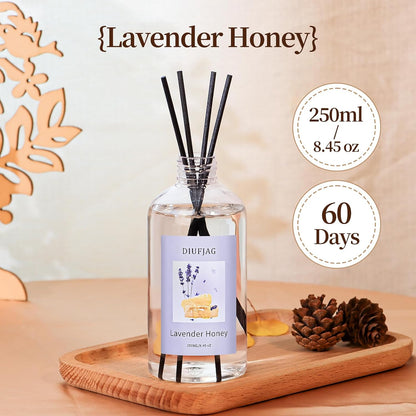 3 Pack Fragrance Reed Diffuser, 50ML Lavender Jasmine Lemongrass Aromatherapy Diffuser Set with 12 Black Fiber Sticks,Air Freshener for Bedroom Bathroom Office, 8.2X 6.6X 2.1 inch