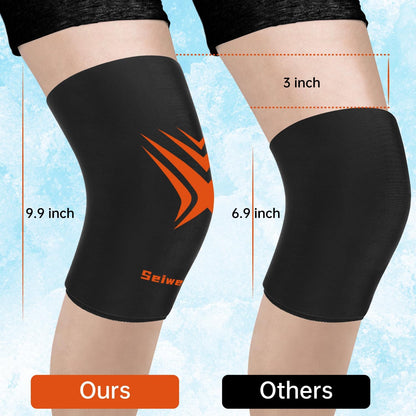Extended Leg Knee Ice Pack Wrap for Injuries Compression, Reusable Gift Soft Gel Freeze Knees Brace for Swelling, Replacement Surgery, Cold Compress Therapy for Arthritis, Meniscus Tear and ACL