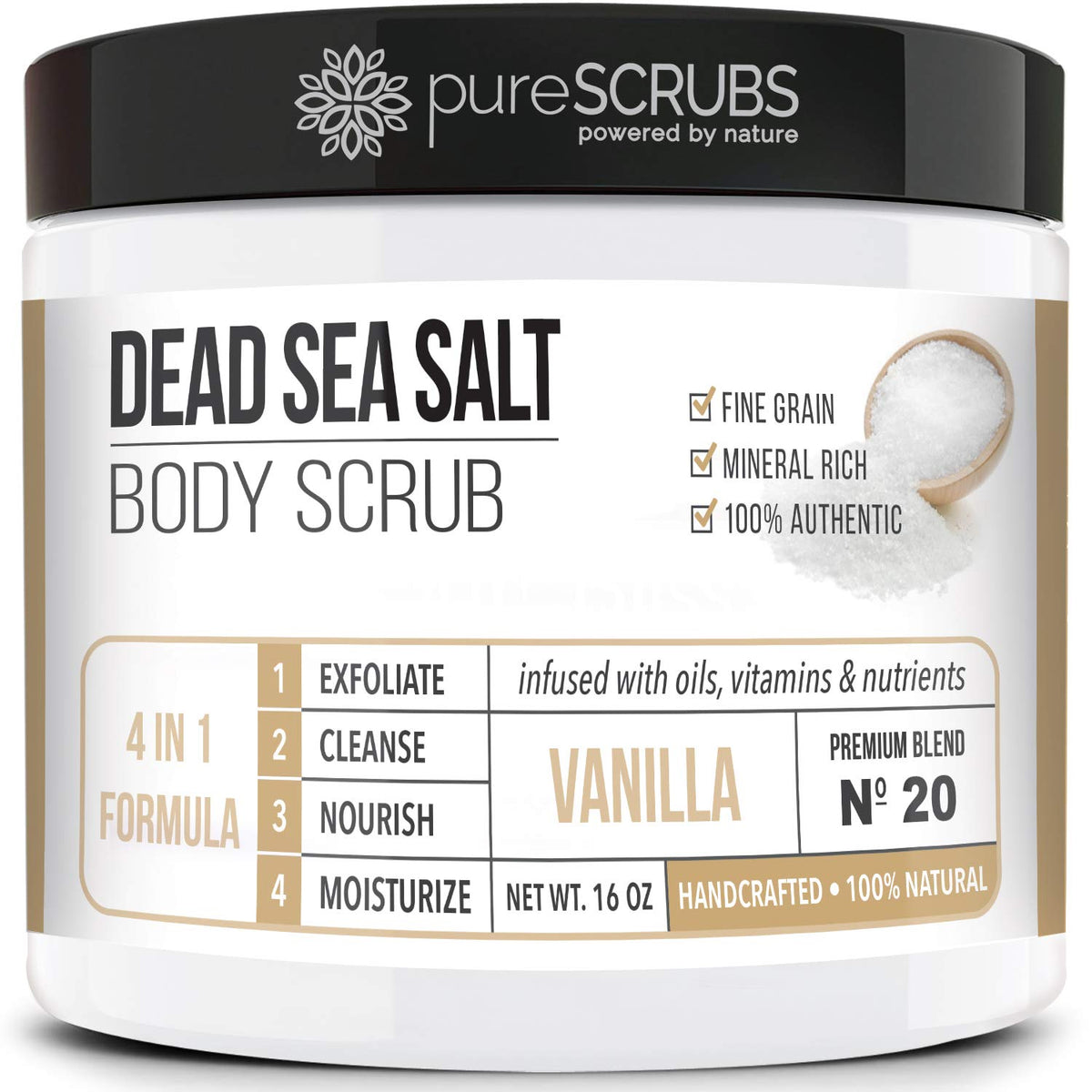 pureSCRUBS Premium Cucumber Body Scrub Set, Exfoliating Dead Sea Salt Scrub