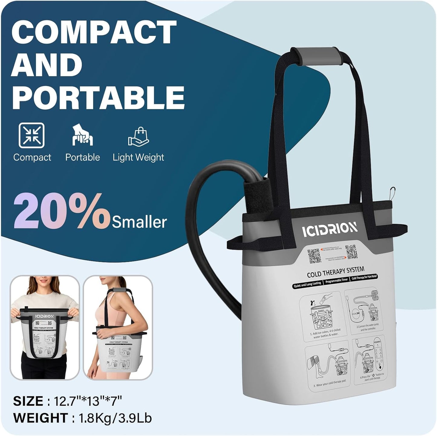 Cold Therapy Machine, Programmable Ice Machine for Shoulder After Surgery, Portable Shoulder Replacement Recovery System, Cryotherapy Pain Relief with Pad