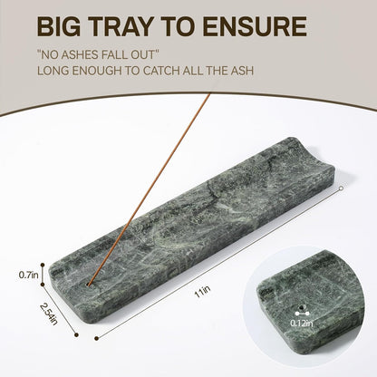 Koville Marble Incense Holder, Incense Holder for Sticks, Incense Sticks Holder Ash Catcher for Meditation Yoga SPA, Natural Stone Incense Burner, Home Table Decor (Grey)
