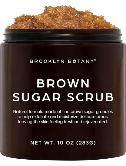 Brooklyn Botany Coconut Milk Body Scrub - Moisturizing and Exfoliating Body, Face, Hand, Foot Scrub - Fights Stretch Marks, Fine Lines, Wrinkles - Great Gifts for Women & Men - 10 oz