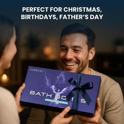 Bath Bombs for Men - Gift Set of 18 Square Shaped Handmade Natural Bath Bombs of 2.5 oz w/Essential Oils, Unique Manly Scents, for Boyfriend, Husband, Father - 18 Pack Square
