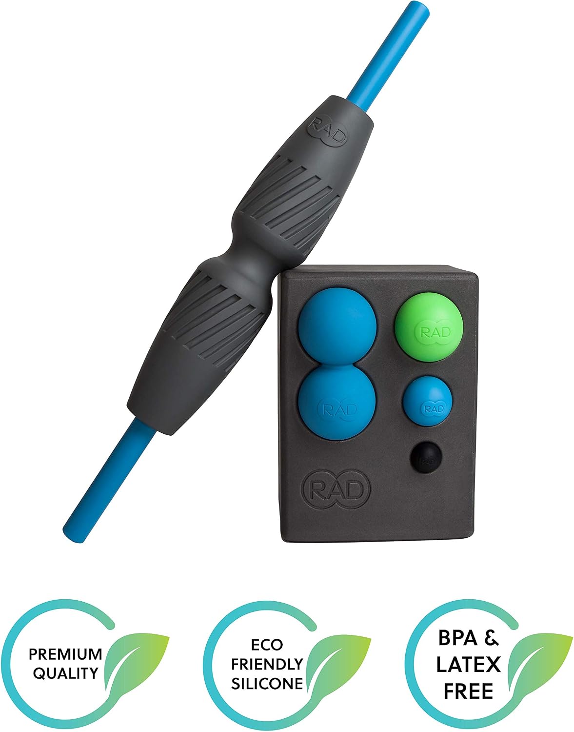 RAD Point Release Kit / 5-in-1 Massage Tool Kit with Block, Massage Balls and Peanut Roller for Self Massage, Mobility and Recovery