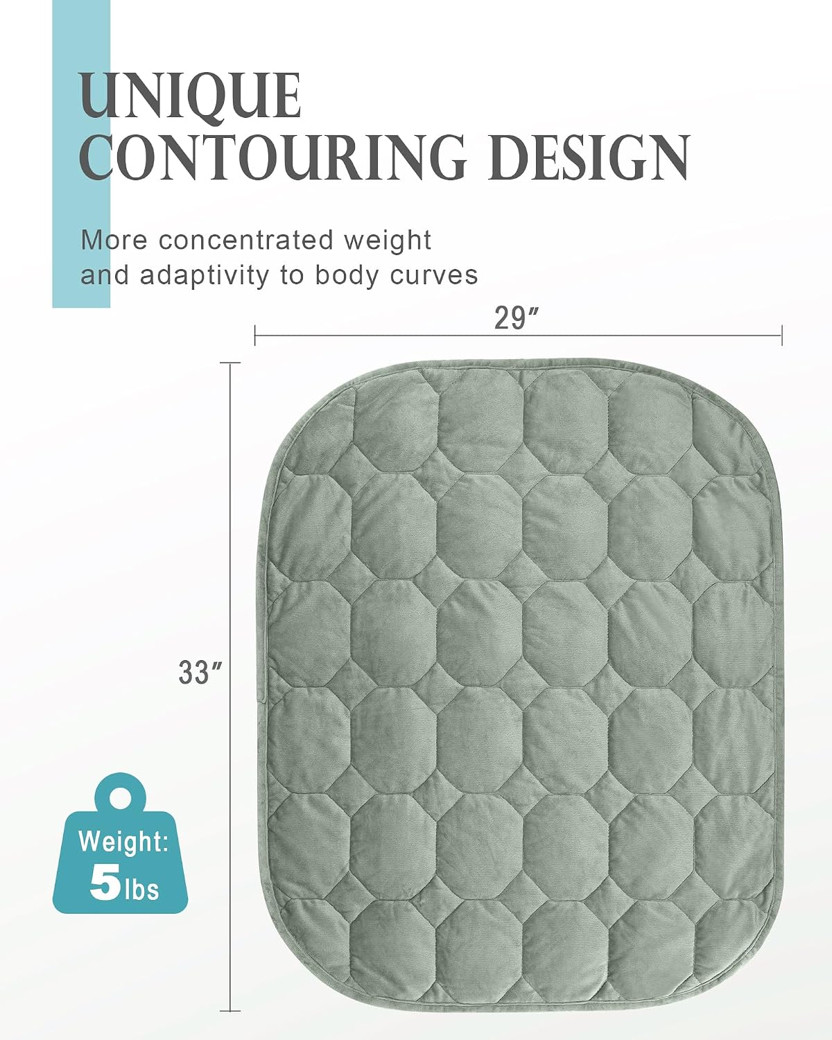 Cottonblue Weighted Lap Blanket 7lbs, Cozy Luxury Crystal Velvet Weighted Blanket for Adults, Small Weighted Blanket for Relaxation, Sleeping, Travel, Grey, 29" x 24"