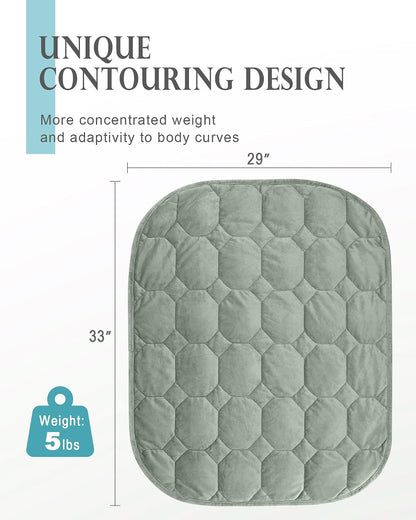 Cottonblue Weighted Lap Blanket 7lbs, Cozy Luxury Crystal Velvet Weighted Blanket for Adults, Small Weighted Blanket for Relaxation, Sleeping, Travel, Grey, 29" x 24"