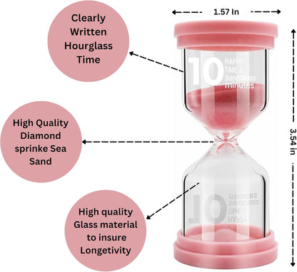 Sand Timer for Kids 6 Pack Colorful Hourglass 1min 2mins 5mins 10mins 15mins 30mins Sand Clock Timer for Classroom, Games and Kids Room