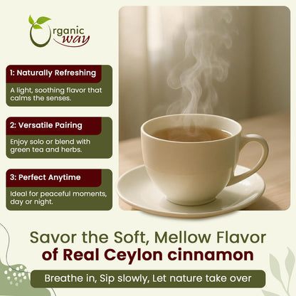 Organic Way True Ceylon Cinnamon Cut & Sifted - Origin Sri Lanka (4 Ounce)