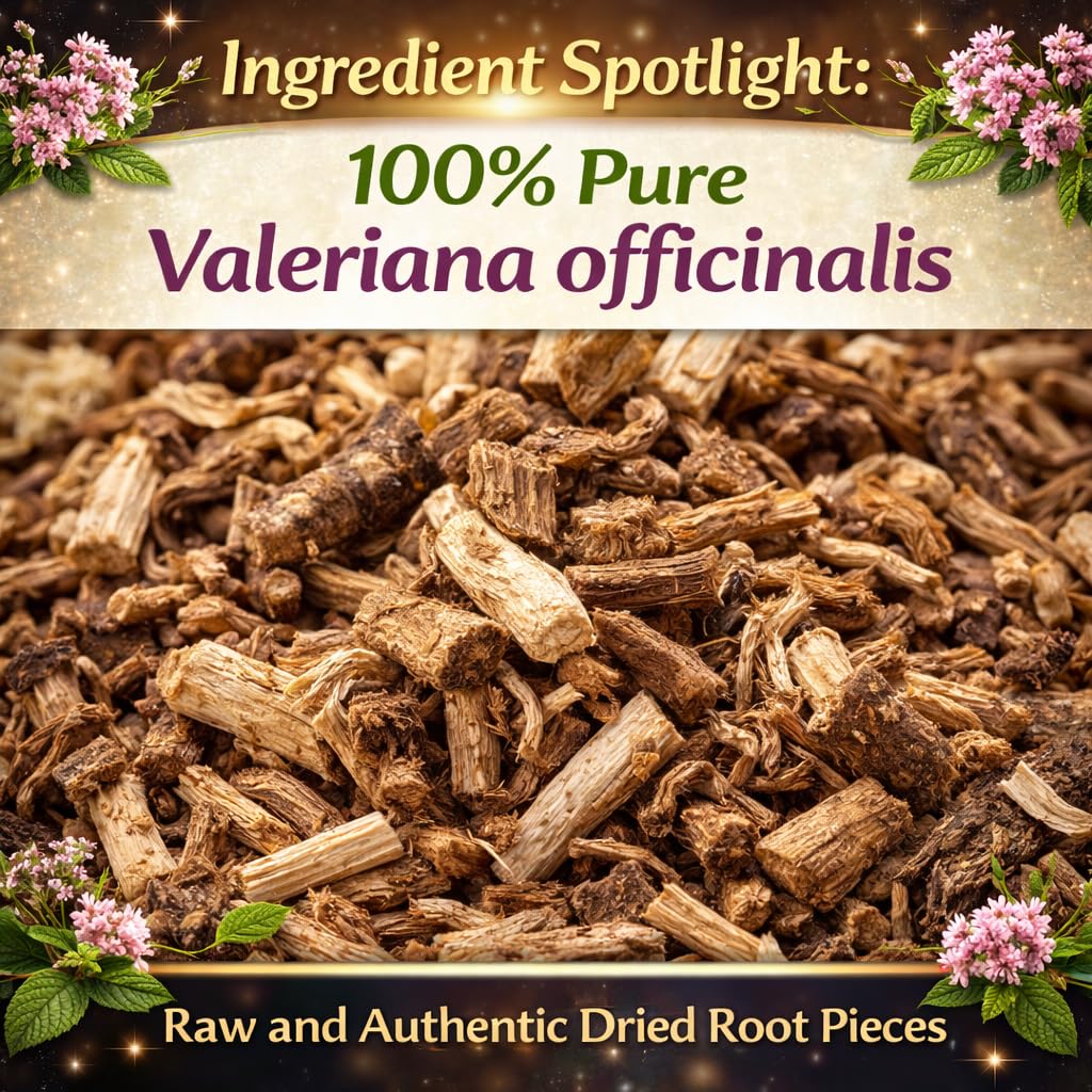 Valerian Root Herbal Tea – 4 oz (113g) – Promotes Restful Sleep Naturally – Calming Infusion – 100% Raw, Vegan, Caffeine-Free – Té de Valeriana – Relaxante y Natural – by BexpertsUSA