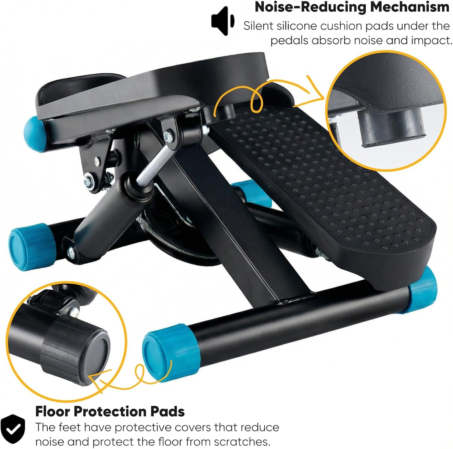 NEWBULIG Mini Stepper for Exercise at Home Stair Step Machine for Indoor Fitness Portable Home Gym Stepper for Full Body Workout 300lb Weight Capacity
