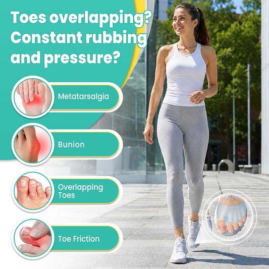 Pnrskter Gel Toe Separator - 6Pcs Toe Spacer for Bunion, Overlapping Toes