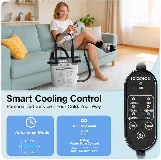 Cold Therapy Machine, Programmable Ice Machine for Shoulder After Surgery, Portable Shoulder Replacement Recovery System, Cryotherapy Pain Relief with Pad
