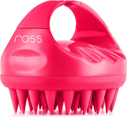Ross Hair Scalp Massager Shampoo Brush with Soft Silicone Bristles for Anti Dandruff, Exfoliating with Scalp Care Manual Head Massager, 1 Count (Pack of 1) (Style 1, Black)