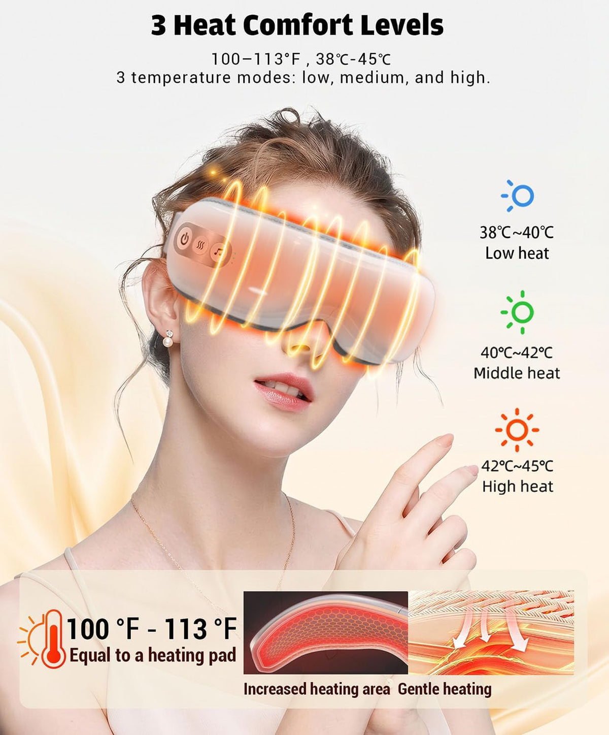 Eye Massager with Heat & Cooling, Cordless Relax Gift