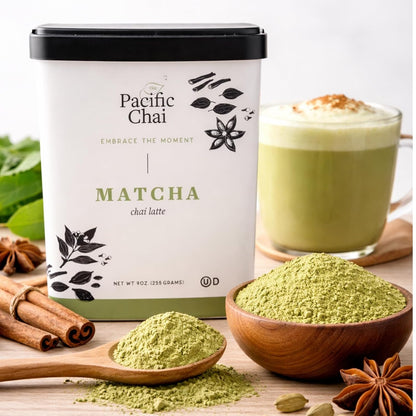 Pacific Chai Spiced Chai Latte Mix, Instant Chai Tea Latte Drink Mix, Gluten Free, Kosher Certified Powder Beverage, Café Style Chai Latte, 9 oz (Pack of 3)