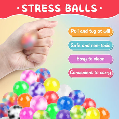 VISCOO 24 Pack Stress Balls for Adults, Squeeze Balls for Anxiety Relief, Soft Palm-Sized Pressure Balls, Durable Relaxation Set