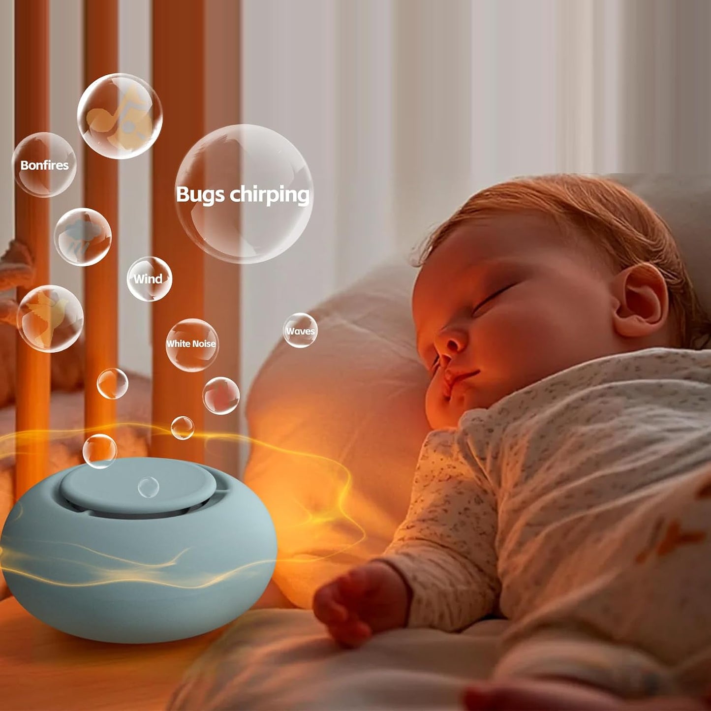 Portable Baby Sound Machine [White Noise for Babies Kids Adults][Timer Function][20 Soothing Sounds][Sleep Soother] 15 Hours Battery Life, Travel,Registry,Gifts,Shower,Clips on Baby Stroller