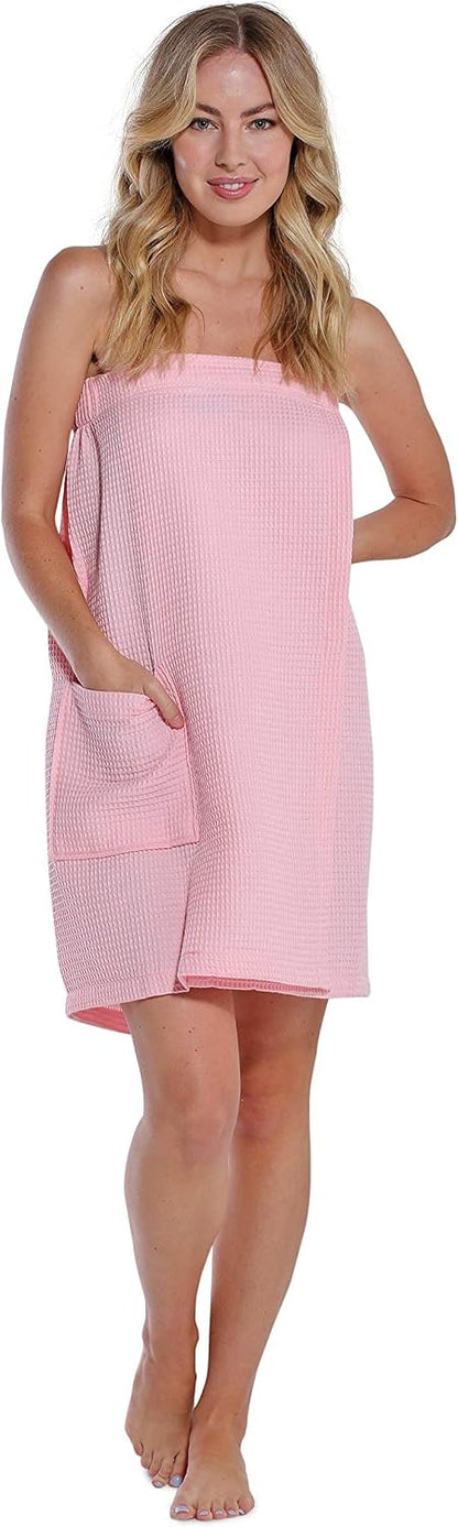 Turquaz Lightweight Knee Length Waffle Robes For Women Spa Bath Waffle