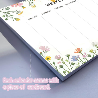 Undated Weekly Planner Notepad, 52 Sheet Tear-Off Weekly To Do List Notepad, Desk Planner Pad Calendar, Blank Calendar for Daily Habit Tracking/Menu Planning(8.26"x11,69")