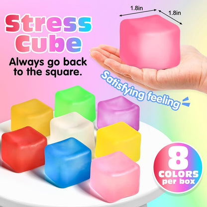 VISCOO 2 Pack Stress Cube, Slow Rising Cube Squishy for Anxiety Relief