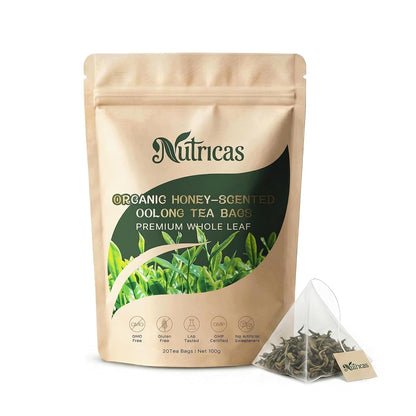 Nutricas Oolong Tea,100% Organic Oolong Tea Bags,Digestion and Metabolism,Smooth Aroma, Low Astringency, Naturally Energizing – Perfect for Hot & Iced - 20 Bags (1 pcs)