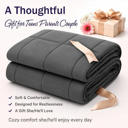Weighted Lap Blanket for Adults 5lbs, 24"x29" Cooling Heavy Throw Blanket, Portable Travel Weighted Blankets, Soft Small Blankets Gift for Sleeping, Navy Blue