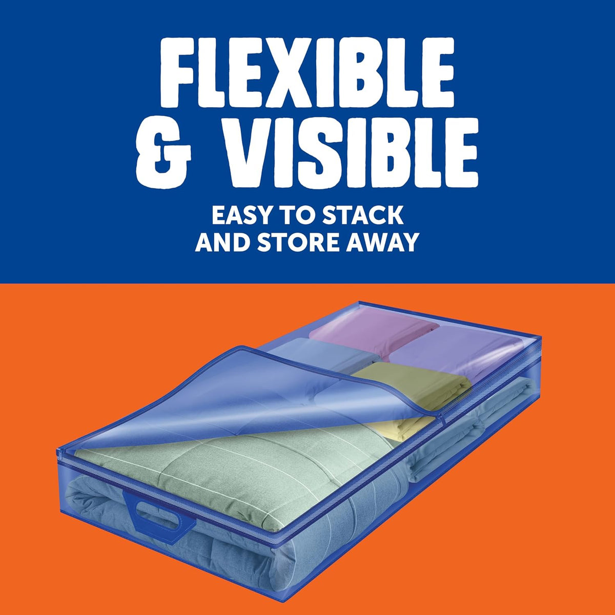 Ziploc Flexible Totes, 22 Gallon X-Large Storage Bags with Zipper, 2 Count