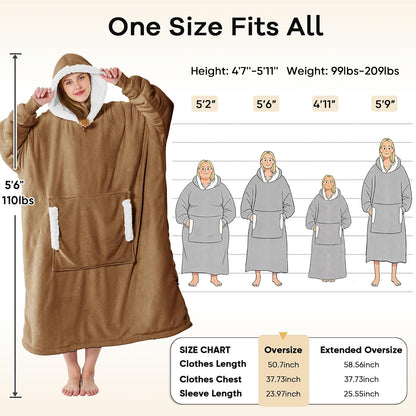 yescool Wearable Blanket Hoodie as Christmas Birthday Gifts for Women Mom - Colors B