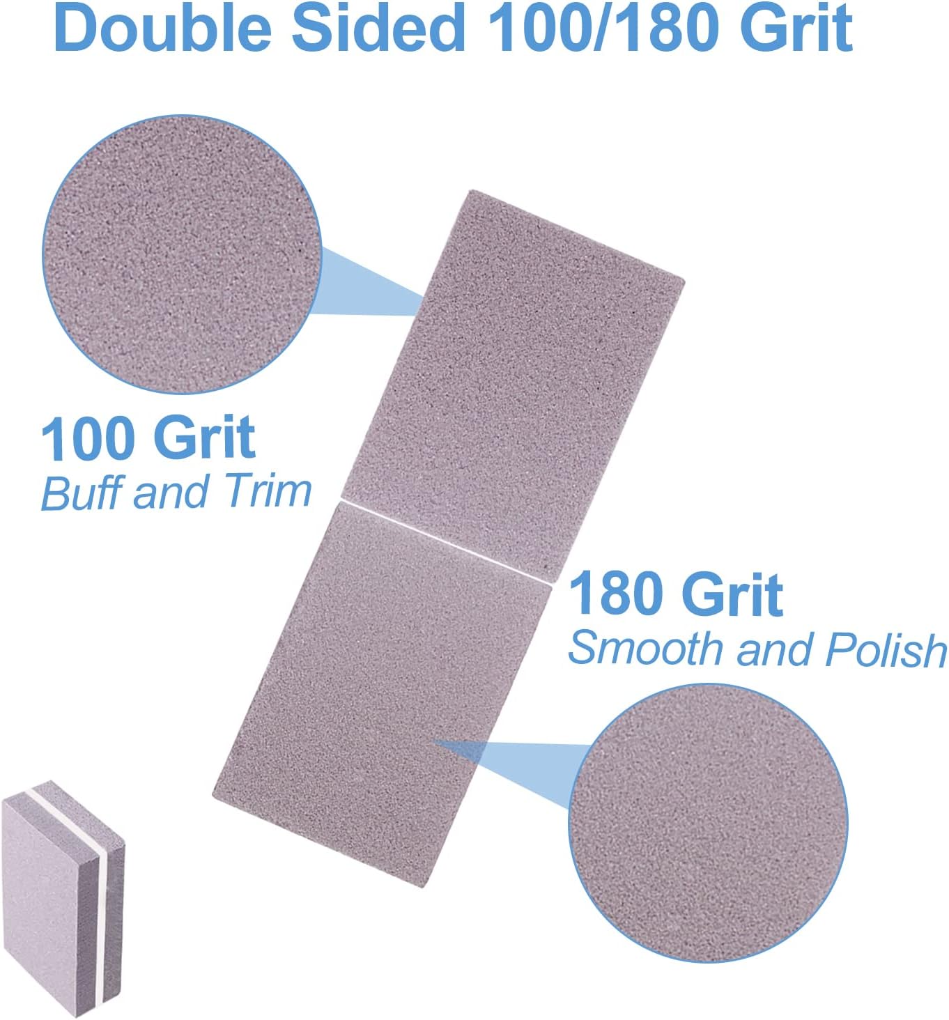 Nail Buffers (50 Pack), Mini Buffer Block Nail File for Acrylic Nails and Natural Nails, 100/180 Grit Nail Buffer Block Bulk Buffing Blocks for Nail Buff Professional Manicure File Blocks Set Pink