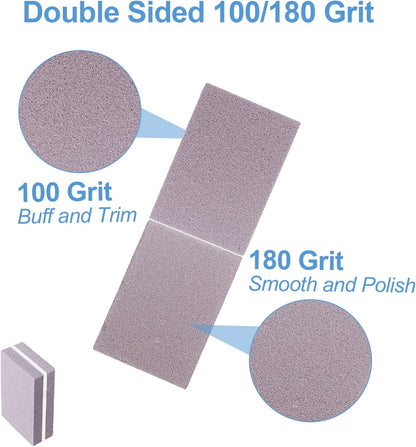Nail Buffers (50 Pack), Mini Buffer Block Nail File for Acrylic Nails and Natural Nails, 100/180 Grit Nail Buffer Block Bulk Buffing Blocks for Nail Buff Professional Manicure File Blocks Set Pink