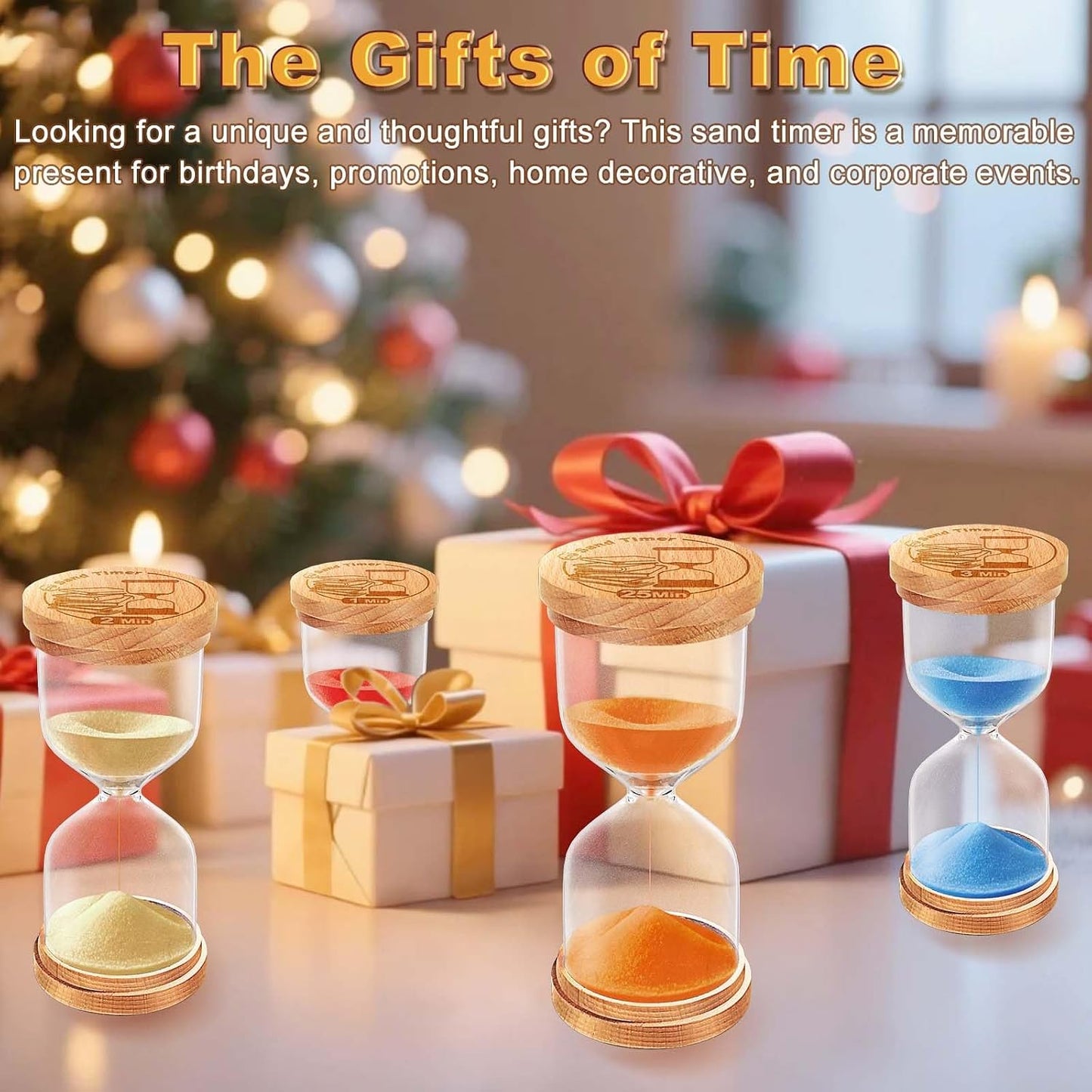 CNCJ Wooden Hourglass Sand Timer, 3 Minute Blue Sand Watch Reloj De Arena for Desk Decor Kitchen Classroom Office Study Home Decoration