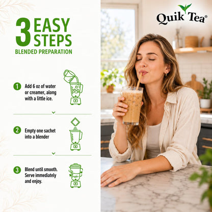 QuikTea Instant Chai Tea Latte Mix, Saffron Masala, 10 Sachets