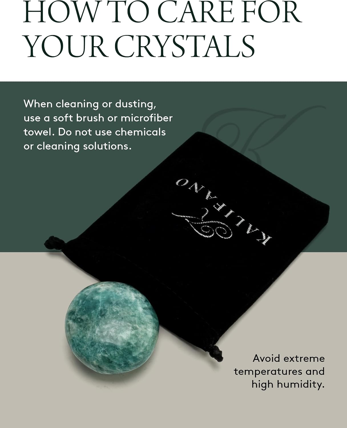 KALIFANO Palm Stone with Healing & Calming Effects - AAA+ Grade High Energy Worry Stone with Information Card - Reiki Crystal Used for Courage (Family Owned and Operated)