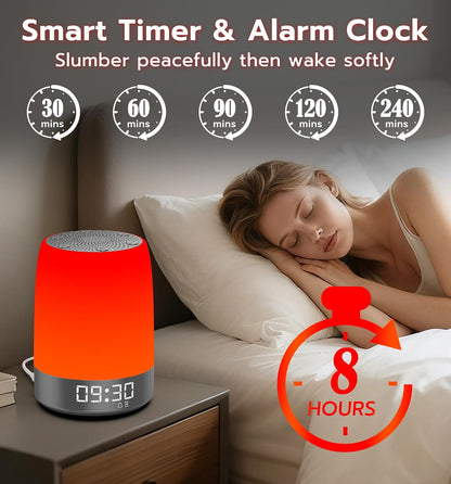 Anweller Smart Red Light Therapy Sleep Device White Noise Sound Machine with 5-Level Red Night Light (620–690nm) 32 White Noise Smart App Control Timer & Wake-Up Alarm Clock