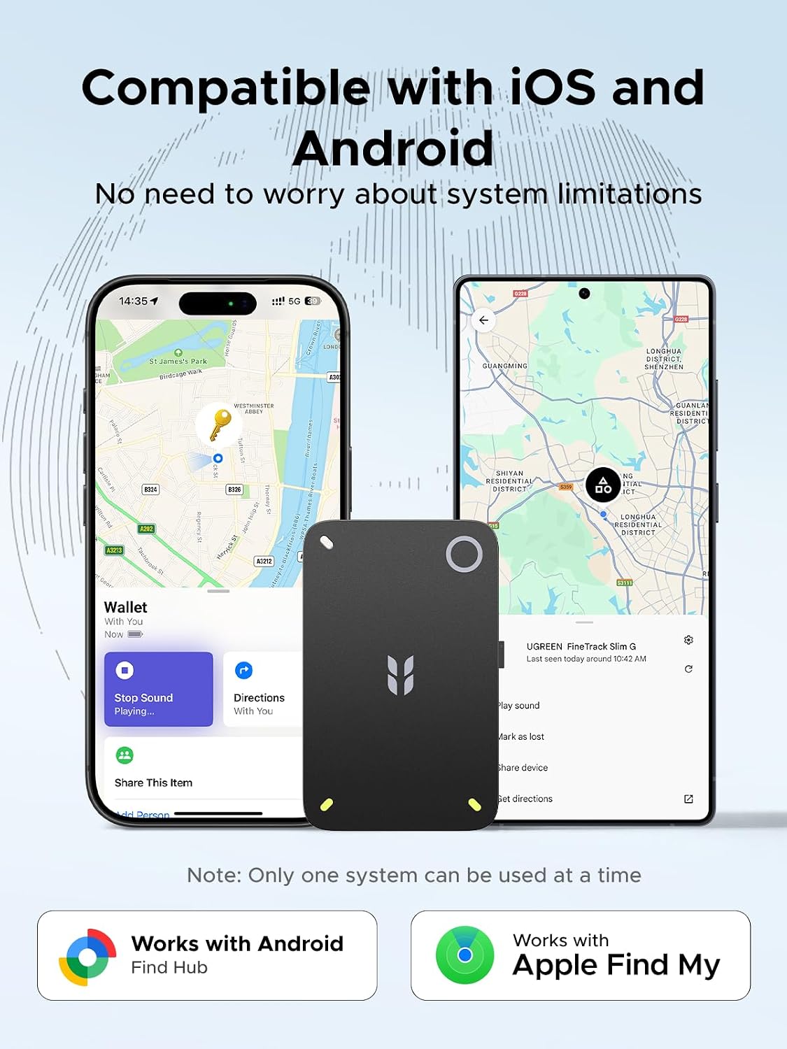 UGREEN FineTrack Slim Duo2 Wallet Tracker Card (iOS and Android)