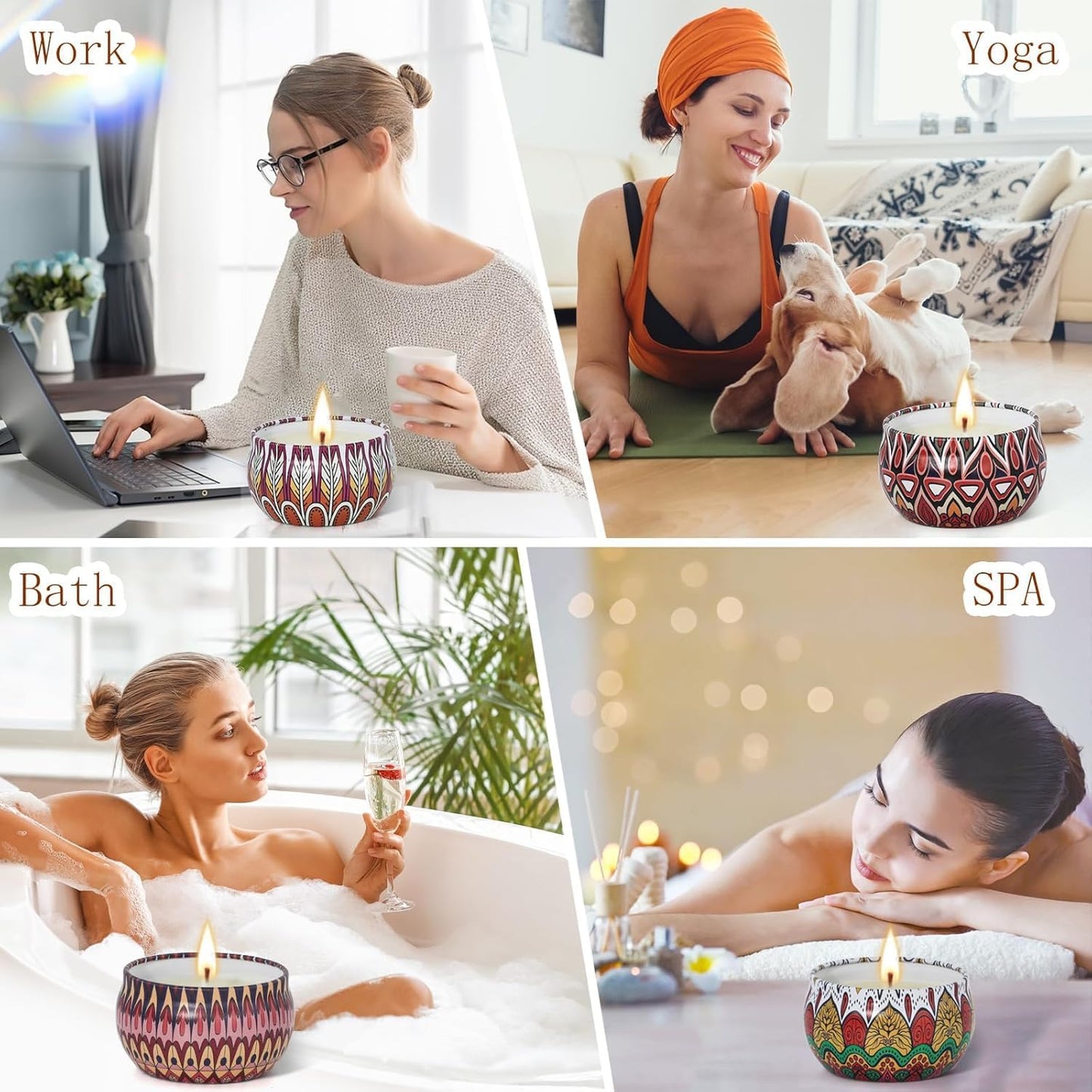 Candles, Scented Candles Gift Set for Women, 8 Pack Fruity Floral Soy Wax Aromatherapy Candles, Travel Tin Candles in Artist Gift Box, Birthday Gifts for Mom, Wife, Sister, Friend, Housewarming