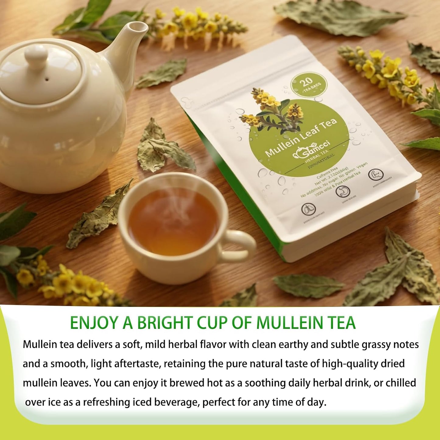 Samcci - Milk Thistle Tea Bags, 50 Teabags, 3g/bag - 100% Natural Milk Thistle Seeds Support Liver Herbal Tea, Caffeine Free - No Additives - No Sugar - Non-GMO - No Gluten