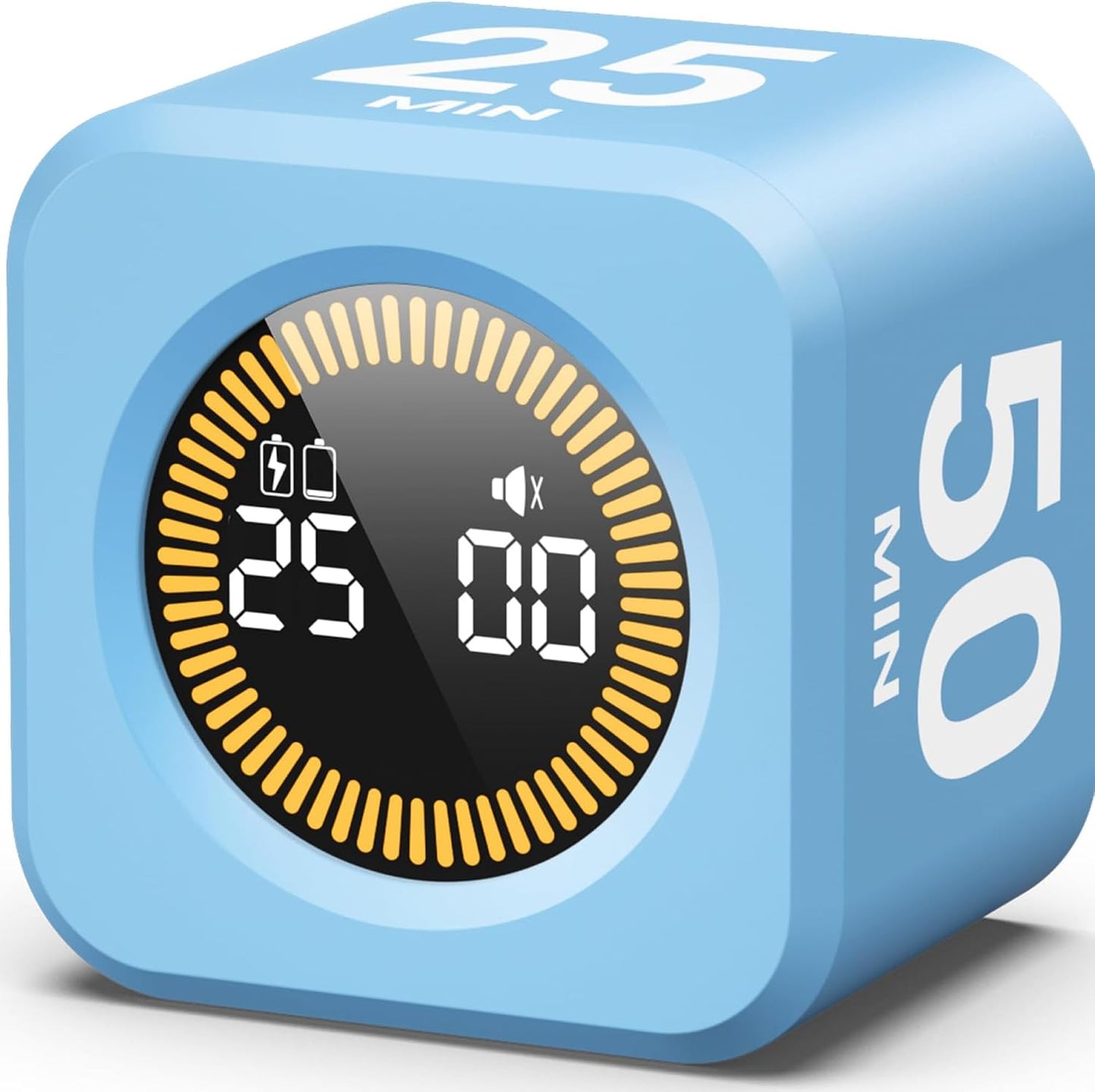 KADAMS Pomodoro Timer Visual - Productivity Pomodoro Cube, 5/10/25/50 Min Countdown & Countup, Silent – Ideal for Work Study Cook Workout Kitchen School Classroom Office ADHD Gift Kids (1, Black)