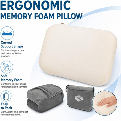 Blanket Pillow for Airplane Travel Essentials -3 In 1 Plane Travel Set Pink