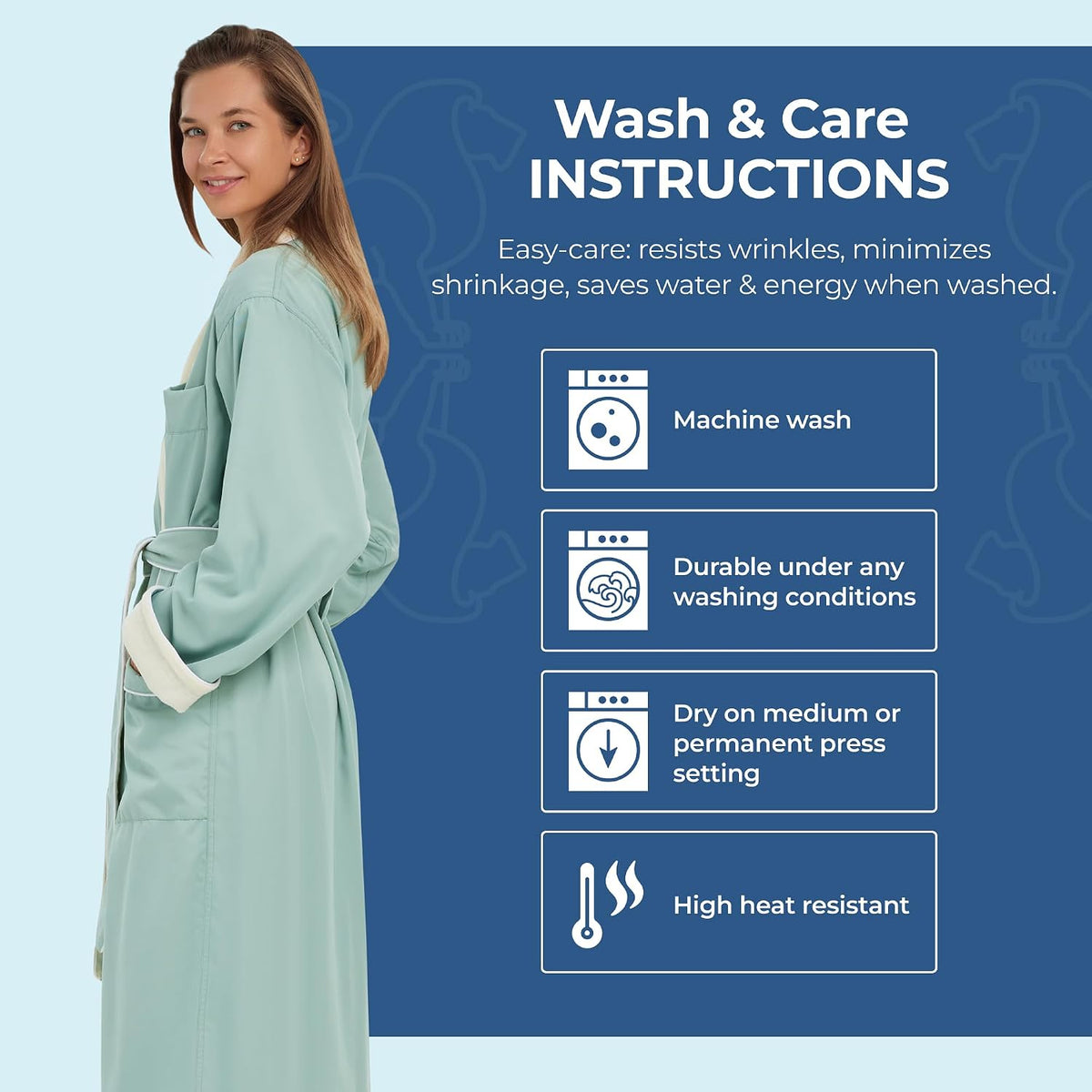 MONARCH Unisex Terry Lined Microfiber Hotel Robe