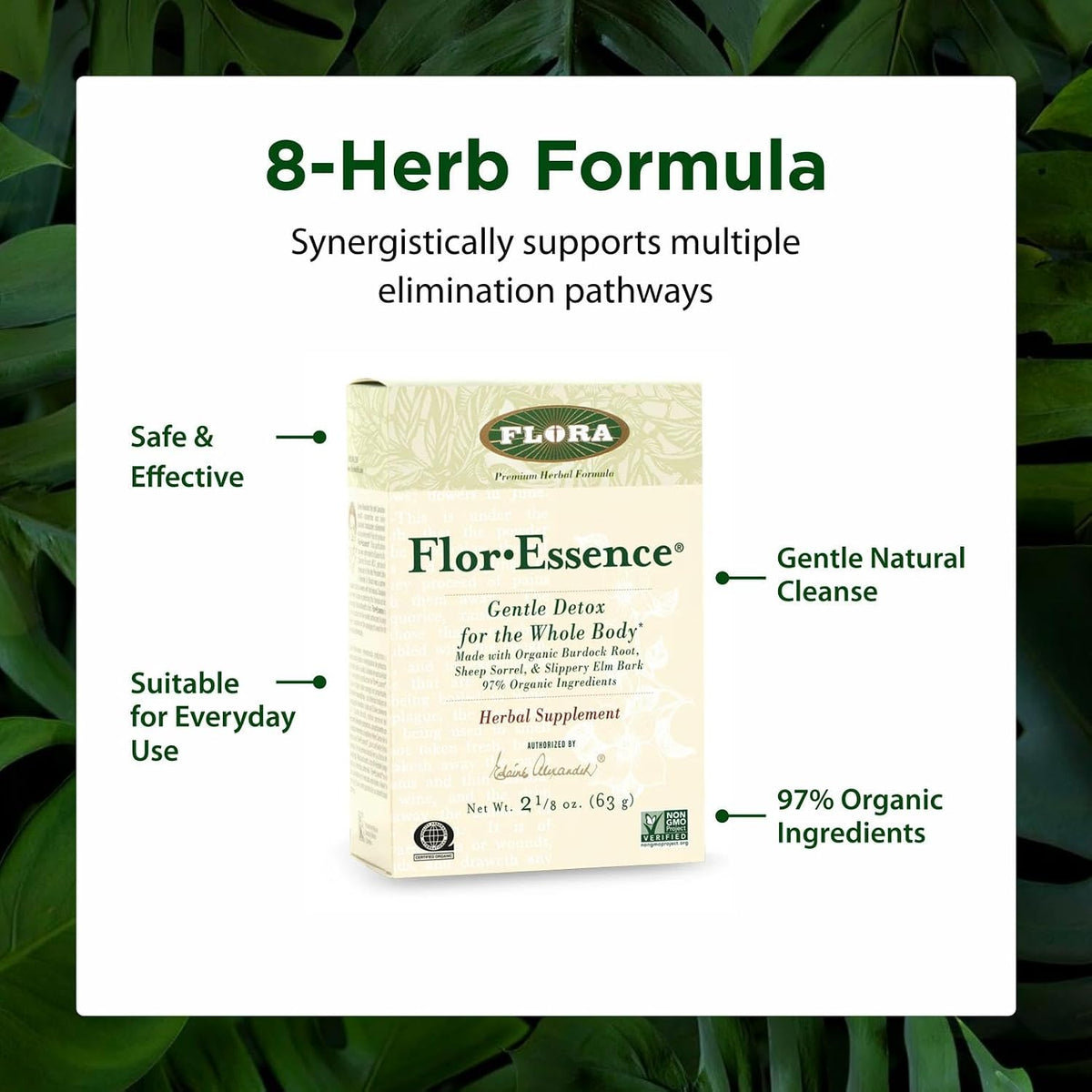 FloraHealth Flor-Essence Dry Herbal Tea, Organic, Gentle Cleanse, 2.2 oz.