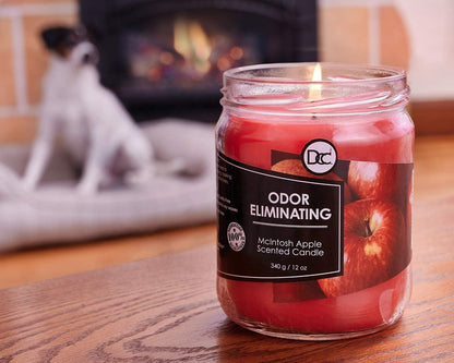 Vanilla Bean Odor Eliminating Highly Fragranced Candle - Eliminates 95% of Pet, Smoke, Food, and Other Smells Quickly - Up to 80 Hour Burn time - 12 Ounce Premium Soy Blend - Colors B