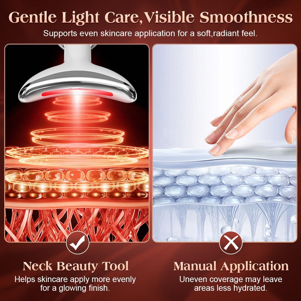 Face and Neck Massager, Facial Sculpting Tool with Smart Vibration, Red-Light and EMS Modes, Heat Gua Sha Facial Tools for Women Daily Home Use (Pink)