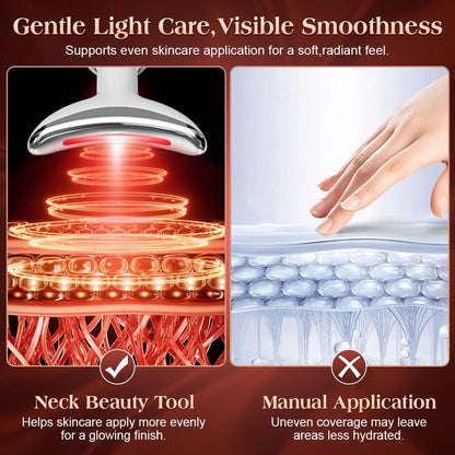 Face and Neck Massager, Facial Sculpting Tool with Smart Vibration, Red-Light and EMS Modes, Heat Gua Sha Facial Tools for Women Daily Home Use (Pink)