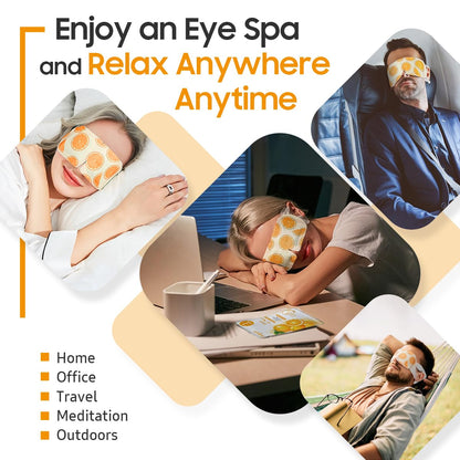 BeHoomi 30Packs Steam Eye Mask, Heated Eye Mask Warm Compress for Eyes, Self Heating Warm Eye Masks Disposable Steam Mask for Home Sleep, Spa, Travel Essentials & Relaxation Gifts (Chamomile)