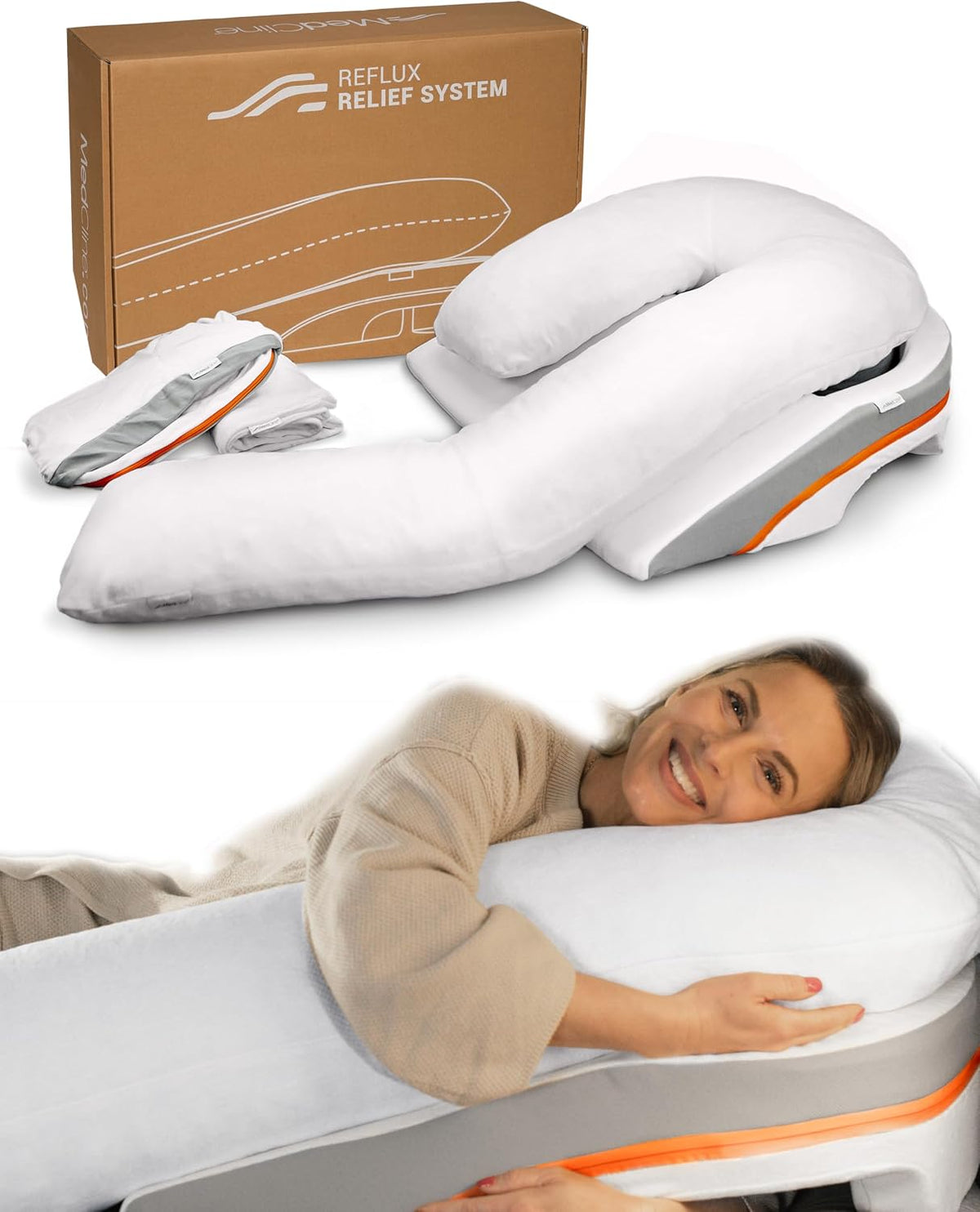 MedCline Acid Reflux Pillow Relief System, Medium for 5'5" to 5'11" Tall