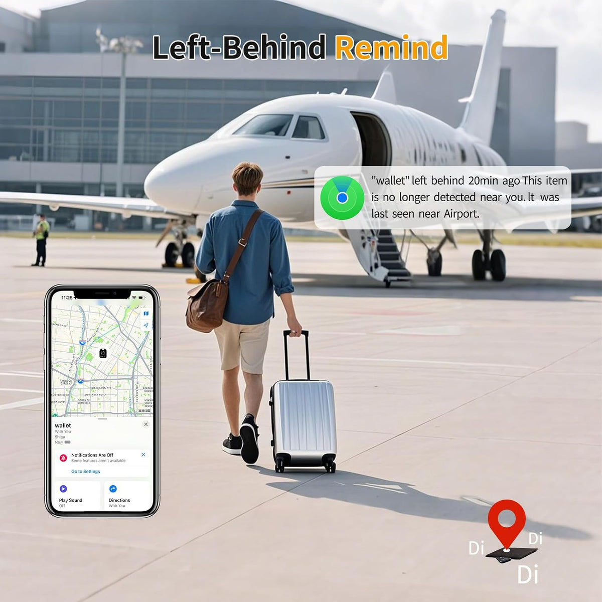 Mini Wallet Tracker Card, Key and Item Locator IP65 Waterproof Find Nearby Far Away iOS Only Work with Apple FInd My App Rechargeable Phone Finder for Keys, Bags More