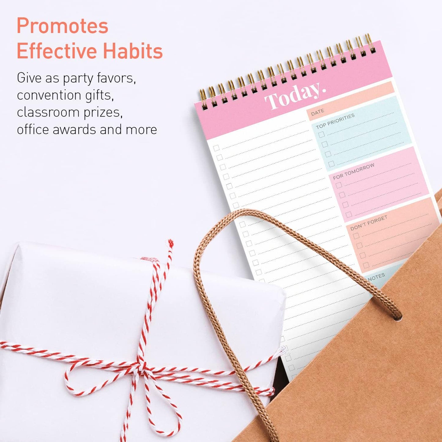 Sweetzer & Orange Daily & Weekly To Do List Notepad – Undated Work Planner & Organizer with Wish List Section, 52-Sheet Coiled Task Pad for Productivity – SET OF 4 To Do List Notebook for Work